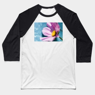 Pink Cosmos Flower Baseball T-Shirt